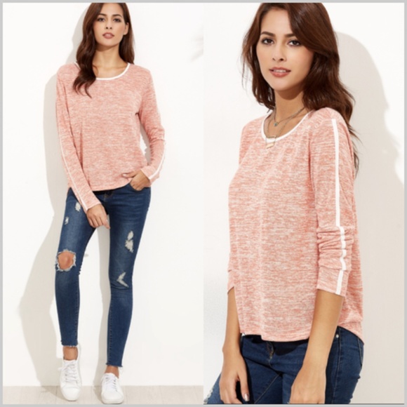 Tops - NEW Coral and White Flecked Pullover